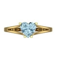 thumbnail image 1 of Clara Pucci 14K Yellow Gold 1ct Blue Solitaire Ring for Women, 1 of 8