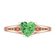 thumbnail image 1 of 1 ct Heart Cut Simulated Green Diamond Solitaire 18K Rose Gold Womens Engagement Ring, 1 of 5