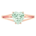 thumbnail image 1 of 1 ct Heart Cut Simulated Green Diamond Solitaire 18K Rose Gold Womens Engagement Ring, 1 of 6