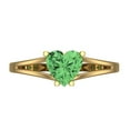 thumbnail image 1 of 1 ct Heart Cut Simulated Green Diamond Solitaire 18K Yellow Gold Womens Engagement Ring, 1 of 5