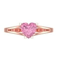 thumbnail image 1 of 1 ct Heart Cut Simulated Pink Diamond Solitaire 14K Rose Gold Womens Engagement Ring, 1 of 5