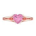 thumbnail image 1 of Clara Pucci 14K Rose Gold 1ct Pink Solitaire Ring for Women, 1 of 8