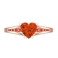 thumbnail image 1 of 1 ct Heart Cut Simulated Red Diamond Solitaire 18K Rose Gold Womens Engagement Ring, 1 of 5