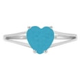 thumbnail image 1 of 1 ct Heart Cut Simulated Turquoise Solitaire 18K White Gold Womens Engagement Ring, 1 of 5