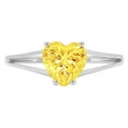 thumbnail image 1 of 1 ct Heart Cut Simulated Yellow Diamond Solitaire 14K White Gold Womens Engagement Ring, 1 of 3