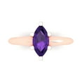 thumbnail image 1 of 1 ct Marquise Cut Natural Amethyst Solitaire 14K Rose Gold Womens Engagement Ring, 1 of 5