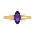 thumbnail image 1 of Clara Pucci 14K Yellow Gold 1ct Amethyst Solitaire Ring for Women, 1 of 7