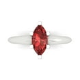 thumbnail image 1 of 1 ctw Solitaire Anniversary Ring for Women | Marquise Cut Natural Garnet | Hyperallergenic Solid 14K White Gold, 1 of 5