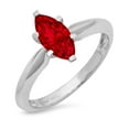 thumbnail image 1 of 1 ct Marquise Cut Natural Garnet Solitaire 14K White Gold Womens Engagement Ring, 1 of 3