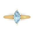 thumbnail image 1 of 1 ctw Solitaire Anniversary Ring for Women | Marquise Cut Natural Sky Blue Topaz | Hyperallergenic Solid 14K Yellow Gold, 1 of 5