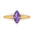 thumbnail image 1 of 1 ct Marquise Cut Simulated Alexandrite Solitaire 18K Yellow Gold Womens Engagement Ring, 1 of 5
