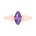 thumbnail image 1 of 1 ct Marquise Cut Simulated Alexandrite Solitaire Engagement Ring for Women in 18K Rose Gold, 1 of 5