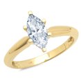thumbnail image 1 of 1 ct Marquise Cut Simulated Blue Diamond Solitaire 18K Yellow Gold Womens Engagement Ring, 1 of 3