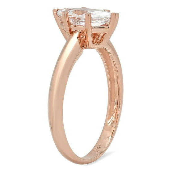 1 ct Marquise Cut Simulated Diamond Solitaire Engagement Ring for Women in 18K Rose Gold