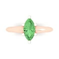 thumbnail image 1 of Clara Pucci 14K Rose Gold 1ct Green Solitaire Ring for Women, 1 of 7