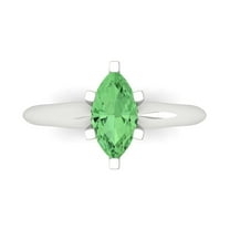 1 ct Marquise Cut Simulated Green Diamond Solitaire Engagement Ring for Women in 14K White Gold