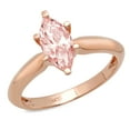 thumbnail image 1 of 1 ct Marquise Cut Simulated Pink Diamond Solitaire 14K Rose Gold Womens Engagement Ring, 1 of 4