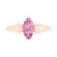 thumbnail image 1 of 1 ct Marquise Cut Simulated Pink Diamond Solitaire 18K Rose Gold Womens Engagement Ring, 1 of 5
