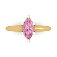 thumbnail image 1 of 1 ct Marquise Cut Simulated Pink Diamond Solitaire Engagement Ring for Women in 18K Yellow Gold, 1 of 5