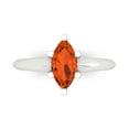 thumbnail image 1 of Clara Pucci 14K White Gold Solid Gold Red Solitaire Anniversary Ring for Women - 1 cttw Marquise Cut, 1 of 7