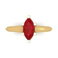 thumbnail image 1 of 1 ct Marquise Cut Simulated Ruby Solitaire 18K Yellow Gold Womens Engagement Ring, 1 of 5