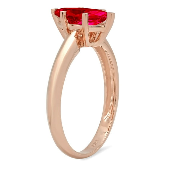 1 ct Marquise Cut Simulated Ruby Solitaire Engagement Ring for Women in 14K Rose Gold