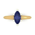 thumbnail image 1 of 1 ct Marquise Cut Simulated Tanzanite Solitaire 18K Yellow Gold Womens Engagement Ring, 1 of 5