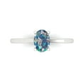 thumbnail image 1 of 1 ct Oval Cut Blue Moissanite Solitaire Engagement Ring for Women in 18K White Gold, 1 of 5
