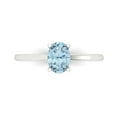thumbnail image 1 of 1 ctw Solitaire Anniversary Ring for Women | Oval Cut Natural Aquamarine | Hyperallergenic Solid 18K White Gold, 1 of 5