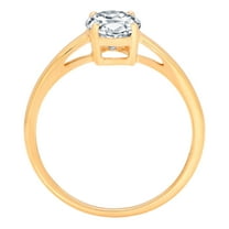 1 ct Oval Cut Natural Aquamarine Solitaire Engagement Ring for Women in 18K Yellow Gold