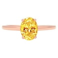 thumbnail image 1 of 1 ct Oval Cut Natural Citrine Solitaire 18K Rose Gold Womens Engagement Ring, 1 of 6