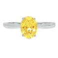 thumbnail image 1 of 1 ct Oval Cut Natural Citrine Solitaire 18K White Gold Womens Engagement Ring, 1 of 3