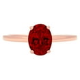 thumbnail image 1 of 1 ct Oval Cut Natural Garnet Solitaire 14K Rose Gold Womens Engagement Ring, 1 of 4