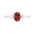 thumbnail image 1 of 1 ct Oval Cut Natural Garnet Solitaire 18K White Gold Womens Engagement Ring, 1 of 5