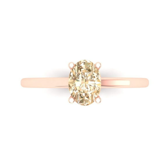 Solitaire Engagement Ring for Women - 1ct Natural Morganite in 14K Rose Gold Promise Ring