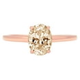 thumbnail image 1 of 1 ct Oval Cut Natural Morganite Solitaire 14K Rose Gold Womens Engagement Ring, 1 of 4