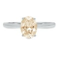 thumbnail image 1 of 1 ct Oval Cut Natural Morganite Solitaire 14K White Gold Womens Engagement Ring, 1 of 4