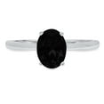 thumbnail image 1 of 1 ct Oval Cut Natural Onyx Solitaire 14K White Gold Womens Engagement Ring, 1 of 6