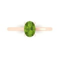 thumbnail image 1 of 1 ct Oval Cut Natural Peridot Solitaire 14K Rose Gold Womens Engagement Ring, 1 of 6
