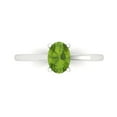 thumbnail image 1 of 1 ct Oval Cut Natural Peridot Solitaire 18K White Gold Womens Engagement Ring, 1 of 5