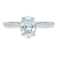 thumbnail image 1 of 1 ct Oval Cut Natural Swiss Blue Topaz Solitaire 18K White Gold Womens Engagement Ring, 1 of 3