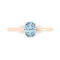 thumbnail image 1 of Clara Pucci 14K Rose Gold 1ct SwissBlueTopaz Solitaire Ring for Women, 1 of 7