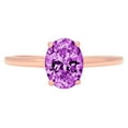 thumbnail image 1 of 1 ct Oval Cut Simulated Alexandrite Solitaire 14K Rose Gold Womens Engagement Ring, 1 of 3
