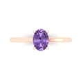 thumbnail image 1 of 1 ct Oval Cut Simulated Alexandrite Solitaire 18K Rose Gold Womens Engagement Ring, 1 of 5