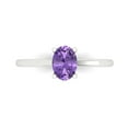 thumbnail image 1 of 1 ct Oval Cut Simulated Alexandrite Solitaire Engagement Ring for Women in 18K White Gold, 1 of 5