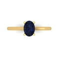 thumbnail image 1 of Solitaire Engagement Ring for Women - 1ct Simulated Blue Sapphire in 14K Yellow Gold Promise Ring, 1 of 5