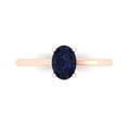 thumbnail image 1 of Clara Pucci 14K Rose Gold 1ct BlueSapphire Solitaire Ring for Women, 1 of 7