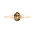 thumbnail image 1 of Clara Pucci 14K Rose Gold Solid Gold Champagne Solitaire Anniversary Ring for Women - 1 cttw Oval Cut, 1 of 7