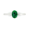 thumbnail image 1 of Clara Pucci 14K White Gold Solid Gold Emerald Solitaire Anniversary Ring for Women - 1 cttw Oval Cut, 1 of 7