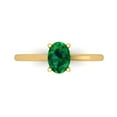 thumbnail image 1 of Clara Pucci 14K Yellow Gold Solid Gold Emerald Solitaire Anniversary Ring for Women - 1 cttw Oval Cut, 1 of 7
